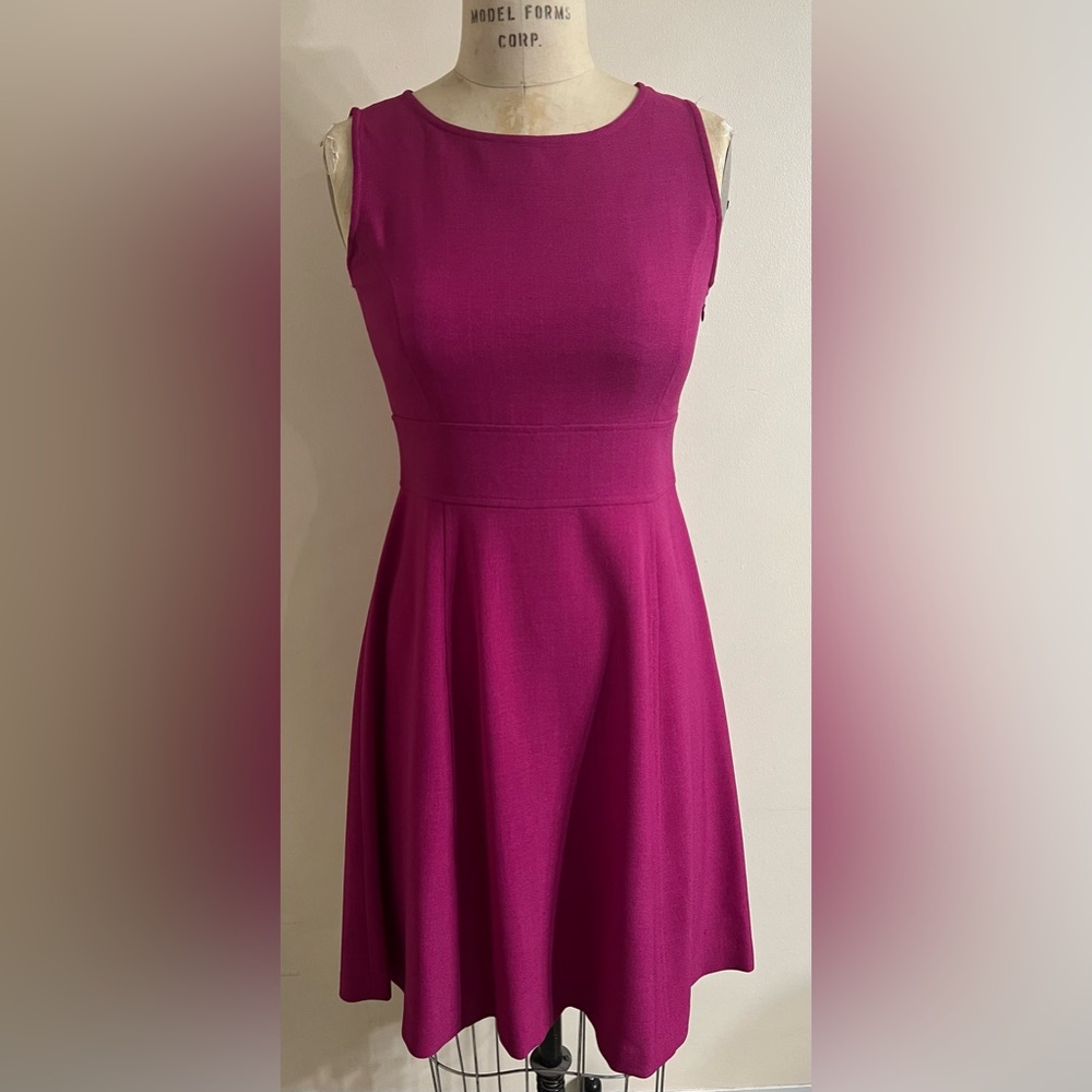 NINE WEST Magenta Sleeveless Stretch Fit & Flare Dress Women's Size 2